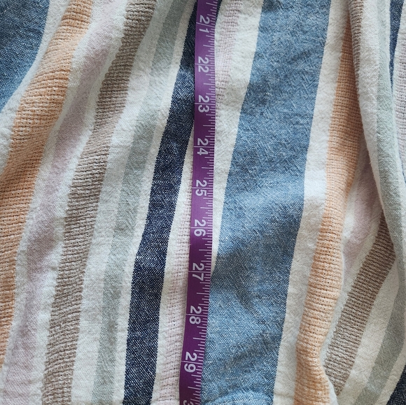 Marissa Olivia Linen Blend Maxi Long Skirt Striped Pockets MCM Vibe Sz M - Picture 12 of 14